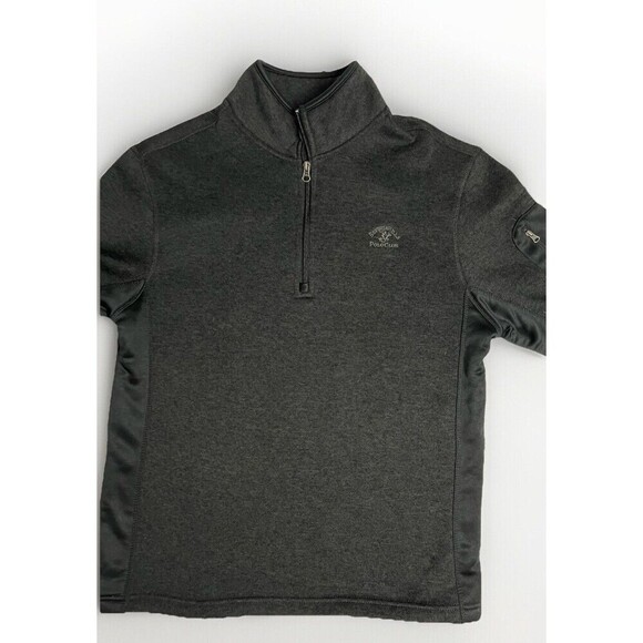 Beverly Hills Polo Club Pullover Mens Medium Gray 1/4 Zip Fleece Pocket Sweater - Picture 1 of 6
